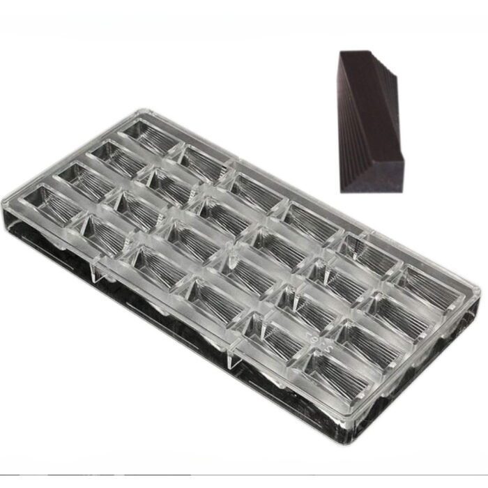 24 Cavity Irregular Rectangle Shape Polycarbonate Chocolate Mould - Cake Tools - Polycarbonate Moulds - Close-up View