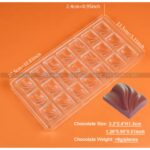 21 Cavity Zag Shape Polycarbonate Chocolate Mould - Cake Tools - Polycarbonate Moulds - Showing Size
