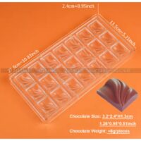 21 Cavity Zag Shape Polycarbonate Chocolate Mould - Cake Tools - Polycarbonate Moulds - Showing Size