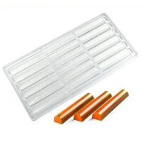 18 Cavity Long Sticks Shape Polycarbonate Chocolate Mould - Cake Tools - Polycarbonate Moulds - Showing Size