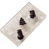 10 Cavity Christmas Shapes Polycarbonate Chocolate Mould - Cake Tools - Polycarbonate Moulds - Showing Size