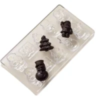 10 Cavity Christmas Shapes Polycarbonate Chocolate Mould - Cake Tools - Polycarbonate Moulds - Showing Size