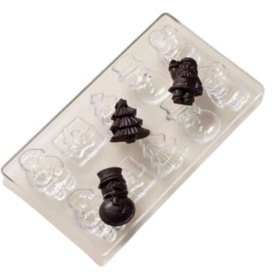 10 Cavity Christmas Shapes Polycarbonate Chocolate Mould - Cake Tools - Polycarbonate Moulds - Showing Size