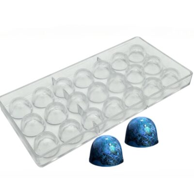 21 Cavity Bullet Shape Polycarbonate Chocolate Mould - Cake Tools - Polycarbonate Moulds - Close-up View