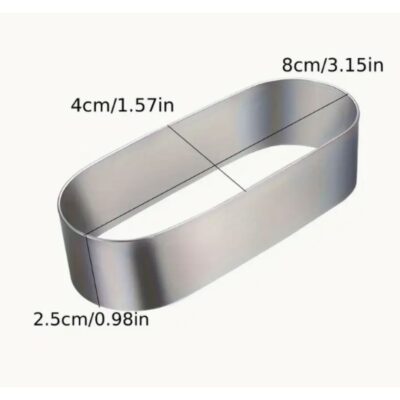 Oval Cake & Mousse Ring 8x4cm - Cake Tools - Tart Rings - Full View