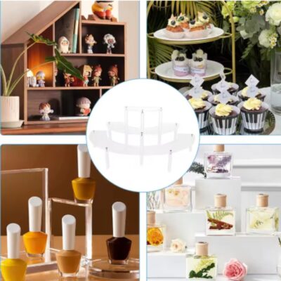 3 Tier Acrylic Cupcake Display Stand - Cake Tools - Cupcake Supplies - Showing Size
