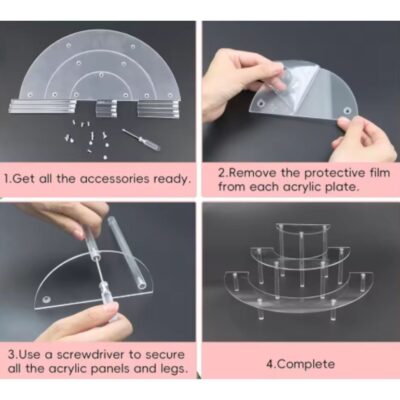 3 Tier Acrylic Cupcake Display Stand - Cake Tools - Cupcake Supplies - Close-up View