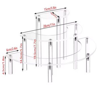 3 Tier Acrylic Cupcake Display Stand - Cake Tools - Cupcake Supplies - Full View