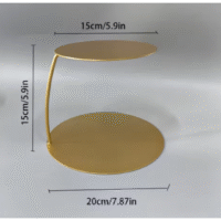 Gold Metal Floating Cake Stand 15x20x15H cm - Cake Tools - Cake Stands - Showing Size
