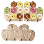 2 Piece Heart Shape Wooden Donut Stand - Cake Tools - Doughnuts Supplies - Full View