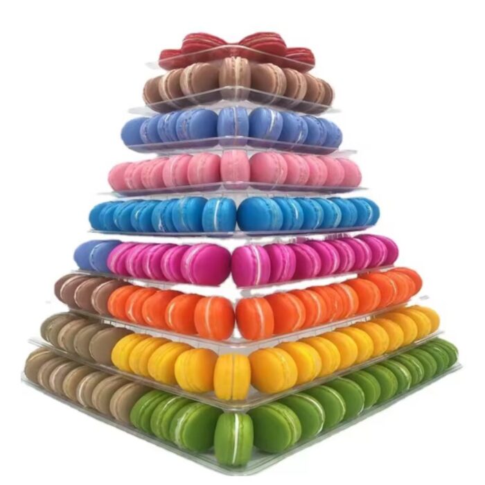 9 Tier Square Macaron Tower Display Stand - Cake Tools - Macaron Supplies - Full View