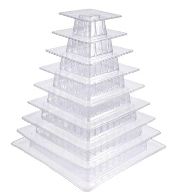 9 Tier Square Macaron Tower Display Stand - Cake Tools - Macaron Supplies - Close-up View