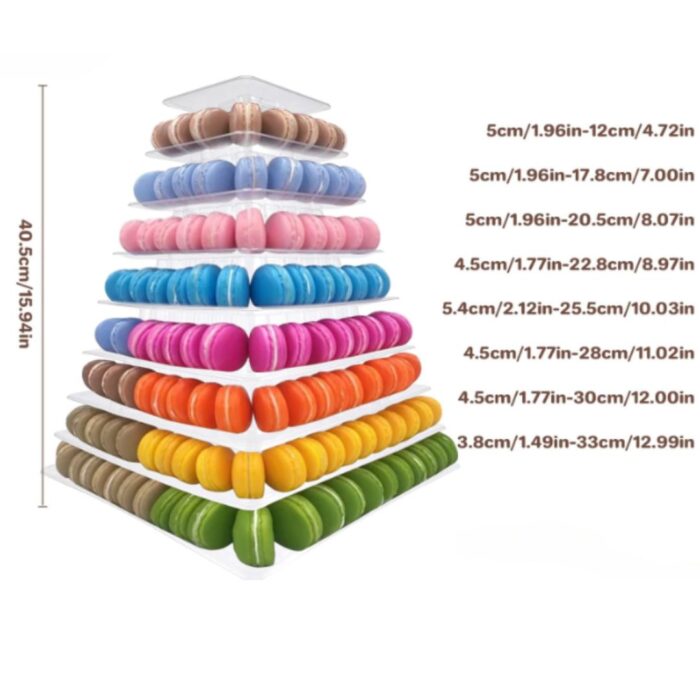 9 Tier Square Macaron Tower Display Stand - Cake Tools - Macaron Supplies - Product Detail