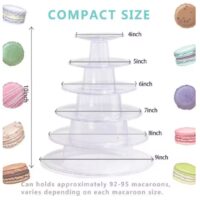 6 Tier Macaron Tower Display Stand - Cake Tools - Macaron Supplies - Showing Size