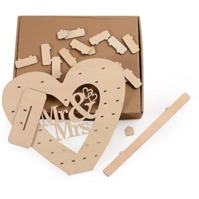 Heart Shape Mr. & Mrs Wooden Chocolate Stand 1 - Cake Tools - Chocolate Supplies - On Display