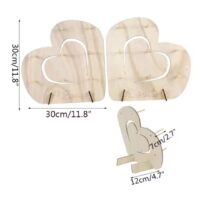 2 Piece Heart Shape Wooden Donut Stand - Cake Tools - Doughnuts Supplies - Close-up View