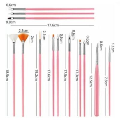 15 Pcs Designing Brush Set - Cake Tools - Cake Decorating Tools - On Display