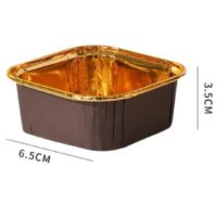 50 Pcs Set Brown Muffin & Cupcake Foil Baking Liner - Cake Tools - Cupcake Supplies - Showing Size