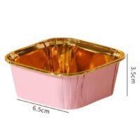50 Pcs Set Pink Muffin & Cupcake Foil Baking Liner - Cake Tools - Cupcake Supplies - Close-up View