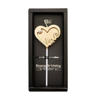 Love Heart Gold Candle - Cake Tools - Non-Edible Supplies - Product Detail