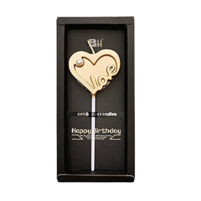Love Heart Gold Candle - Cake Tools - Non-Edible Supplies - Product Detail