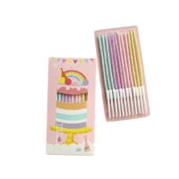 Candy Color Birthday Party Candles - Cake Tools - Non-Edible Supplies - Close-up View
