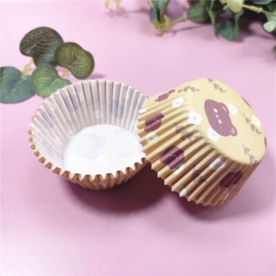 100 Pcs Set Paper Cupcake Baking Liner 3 - Cake Tools - Cupcake Supplies - Showing Size