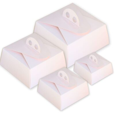 Plain Pink Cake Box with Handle - Cake Tools - Regular Cake Box - Showing Size