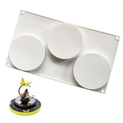 3 Holes Disc Mousse Cake Silicone Baking Pan - Cake Tools - Silicon Baking pan - Full View