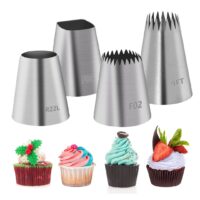 4Pcs Large Piping Nozzle Tips - Cake Tools - Cake Decorating Tools - Close-up View