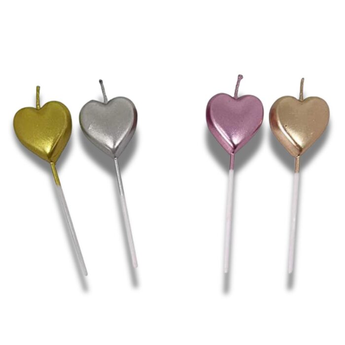 Cute Heart Shaped Multi-Color Party Candles - Cake Tools - Candles - Showing Size