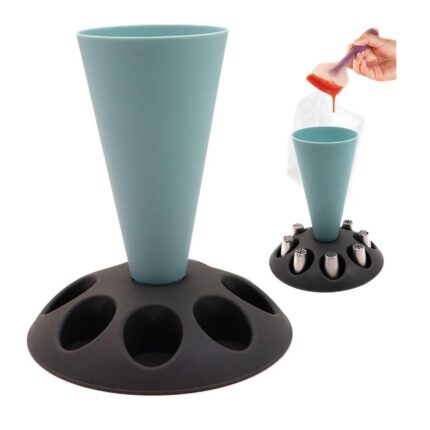 Piping Bag Nozzle Stand Holder - Cake Tools - Cake Decorating Tools - Showing Size