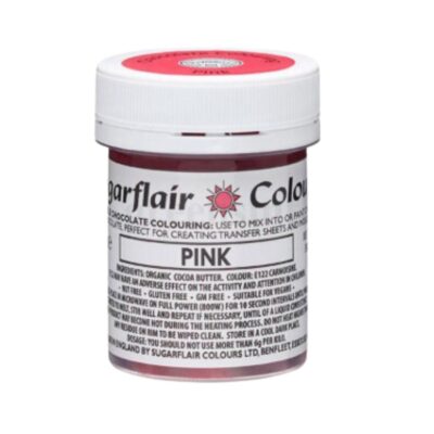 Sugarflair Lustre Chocolate Paint – 35g – Pink - SUGARFLAIR - Oil Based Food Coloring-Candy Colors - Full View