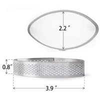 Stainless Steel Perforated Oval Tart Ring - Cake Tools - Tart Rings - Close-up View