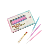Pastel Slim Candles with Match Sticks - Cake Tools - Non-Edible Supplies - Product Detail