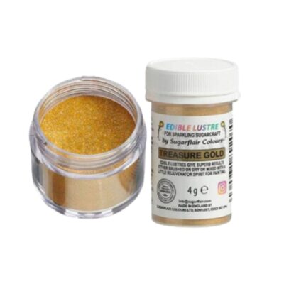 SUGARFLAIR Edible Lusture Glitter Treasure Gold 4g - SUGARFLAIR - Luster Dust - Showing Size