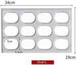 12-Cavity Oval Acrylic Mold - Cake Tools - Polycarbonate Moulds - Close-up View