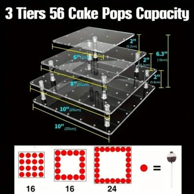 56 Holes Lollipop & Cake Pops Display Stand - Cake Tools - Cake pops Supplies - Close-up View