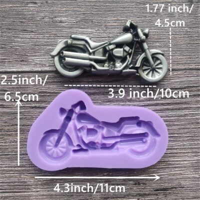 Motorcycle Fondant Silicone Mould - Cake Tools - Silicone Moulds - Showing Size