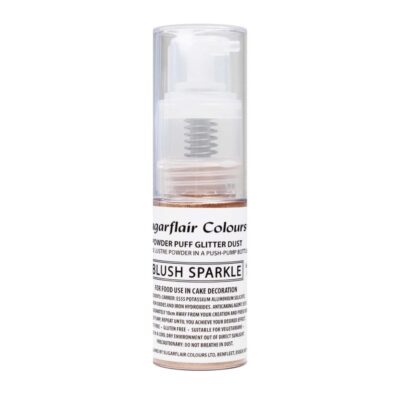 SUGARFLAIR Lustre Dust – Powder Puff Spray – Blush Sparkle -10g - SUGARFLAIR - Edible Dust Powders - On Display