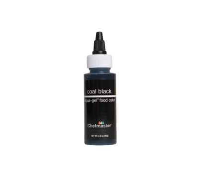Chefmaster Coal Black Liqua-Gel Liquid Food Coloring 65g - Chefmaster - Water Based Food Coloring - Full View