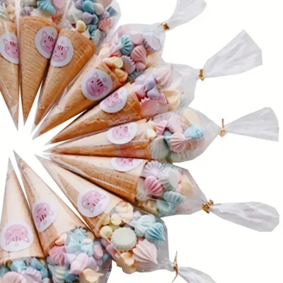 50 pcs Party Cone Plastic Candy Bag - Cake Tools - Packaging & Presentation - Product Detail