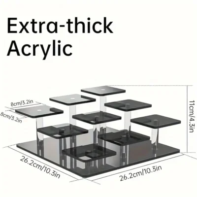 9 Tier Acrylic Cupcake Display Stand Black - Cake Tools - Cupcake Supplies - On Display