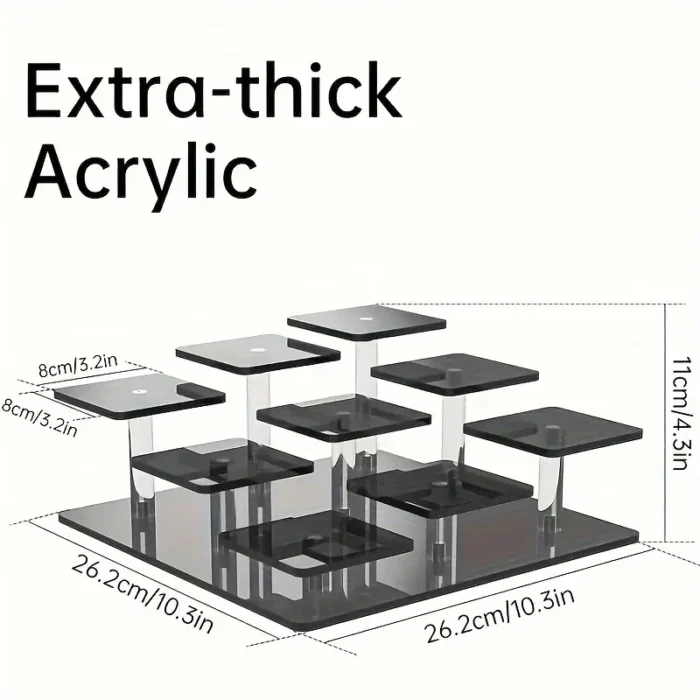 9 Tier Acrylic Cupcake Display Stand Black - Cake Tools - Cupcake Supplies - On Display
