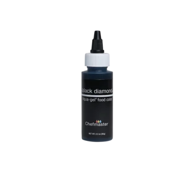 Chefmaster Black Diamond Liqua-Gel® Liquid Food Coloring 65g - Chefmaster - Water Based Food Coloring - Showing Size
