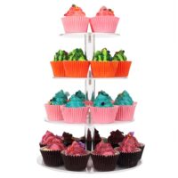 4 Tiers Acrylic Round Cupcake Display Stand - Cake Tools - Cupcake Supplies - Full View