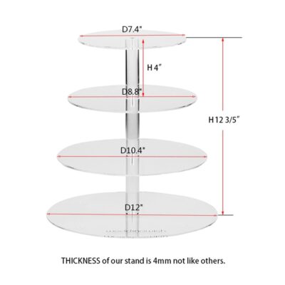 4 Tiers Acrylic Round Cupcake Display Stand - Cake Tools - Cupcake Supplies - On Display