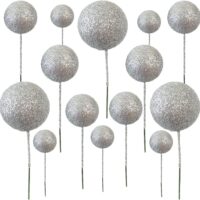 Silver Glitter Round Decorative Ball - Cake Tools - Non-Edible Supplies - On Display