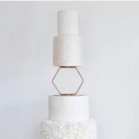 Hexagon Gold Metal tier Cake Separator Stand 10x15x15cm - Cake Tools - Cake Stands - Showing Size