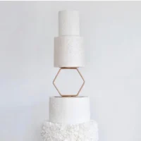 Hexagon Gold Metal tier Cake Separator Stand 10x15x15cm - Cake Tools - Cake Stands - Showing Size